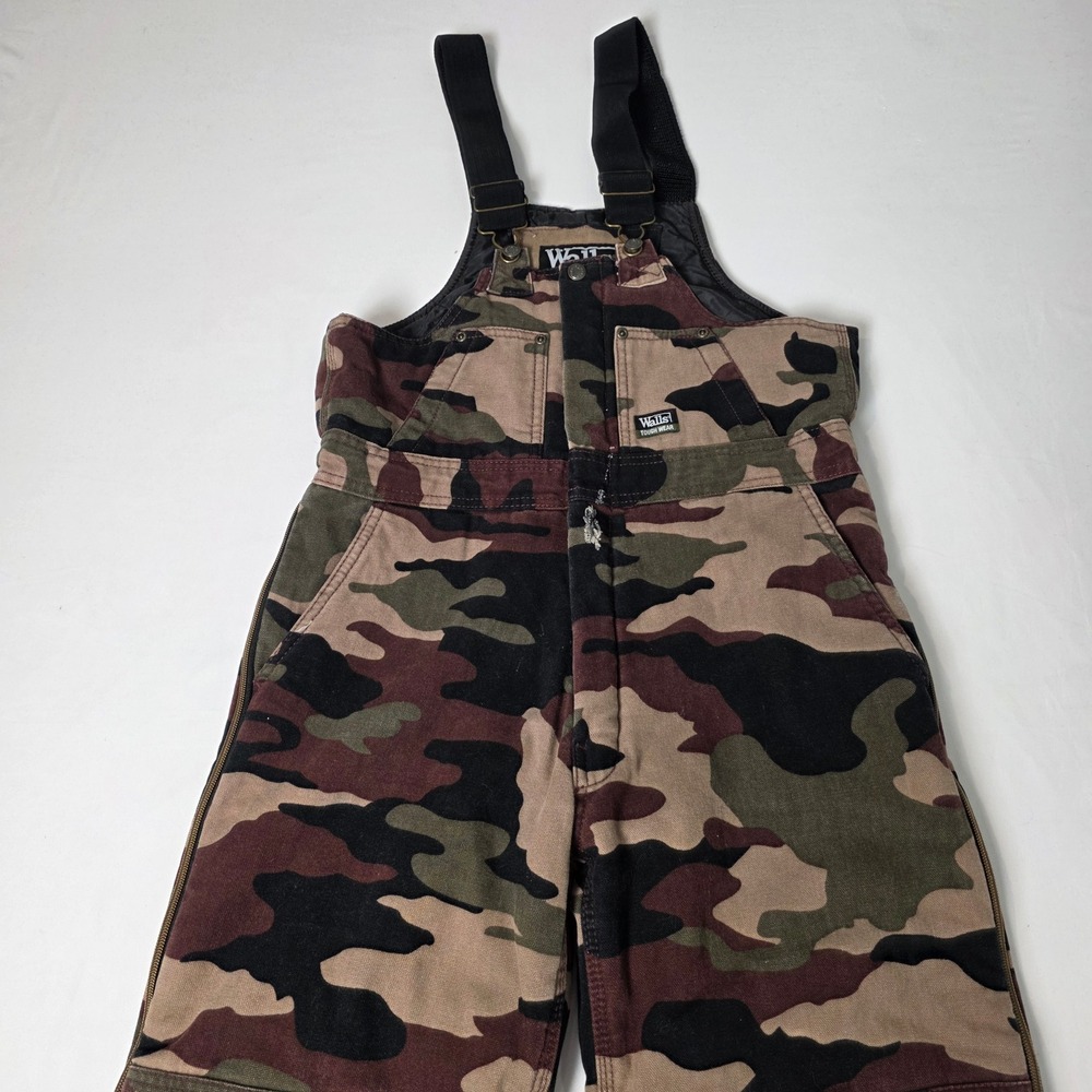Walls Blizzard Pruff Bib Overalls Youth Size XL 16/18 Camo Winter Bibs Side Zip
